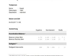 MFT Challenge Disc App - Testergebnis PDF-Bericht Koordinationstest